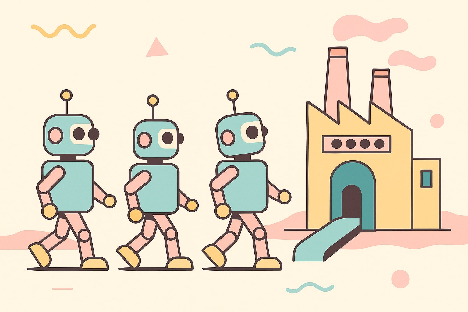 Robot arm in manufacturing facility